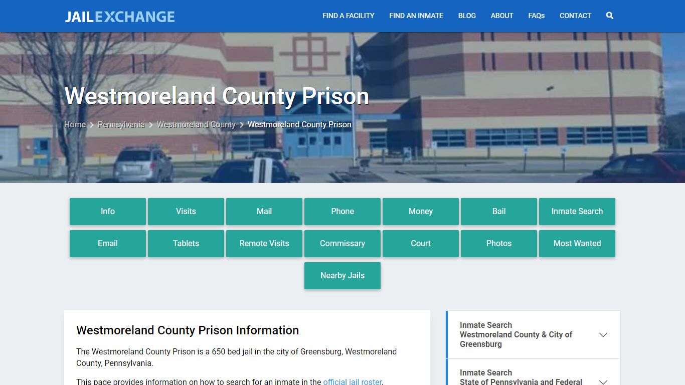 Westmoreland County Prison, PA Inmate Search, Information - Jail Exchange