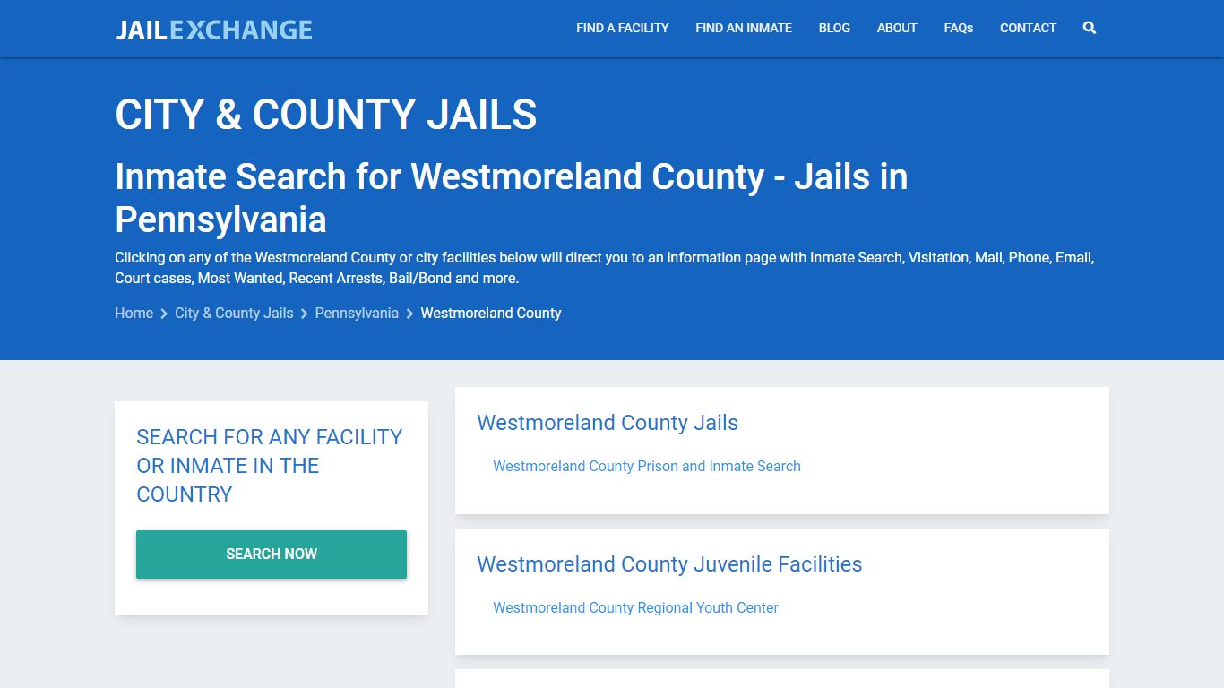 Inmate Search for Westmoreland County | Jails in Pennsylvania